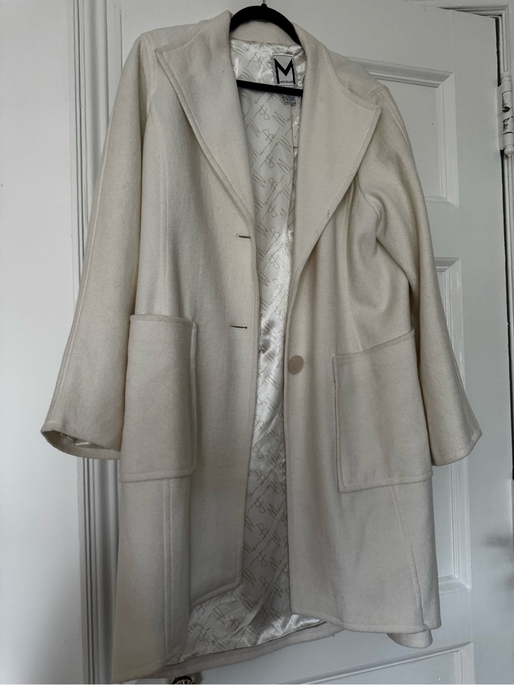 Marc Bouwer Women's Cream Wool-Blend Coat